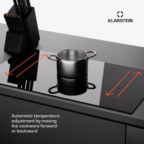 Klarstein Masterzone 90 Flex, indukčná varná doska, max. 12 600 W, vstavaná, 5 zón, 2 Flex zóny, technológia ThermoBoost, Smart Flex
