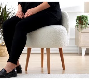 Taburet MIKI, priemer 46 cm, biela