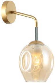 Italux WL-30843-1 GD+AMB - Nástenné svietidlo BORGO 1xE27/40W/230V zlatá IT0478