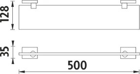 Nimco Polica bez ohrádky, 50 cm KEIRA - KE 22091B-50-26