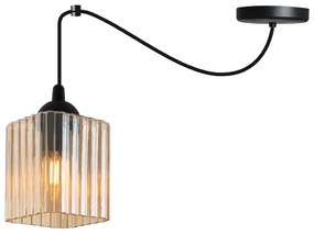 Závesné svietidlo Riffle Square Spider, 1x medové sklenené tienidlo, b