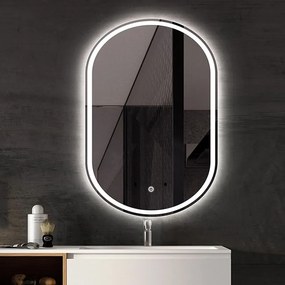 Oválné dotykové zrcadlo s LED osvětlením HALLO DDJ 80x60 cm