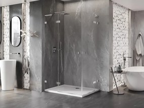Mexen Lunar, L Duo výklopný sprchový kút 95 x 85 cm, 8mm číre sklo, chrómový profil, 834L-095L-085P-01-00