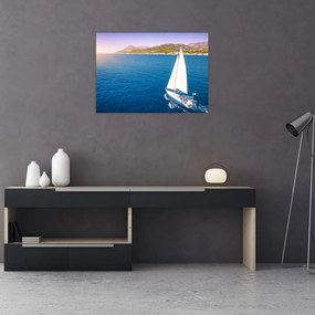 Sklenený obraz - Výlet loďou (70x50 cm)