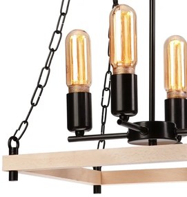 Luster na reťazi JASPER 4xE27/60W/230V buk/béžová