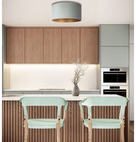 Duolla - Stropné svietidlo ROLLER 1xE27/15W/230V pr. 40 cm svetlozelená/zlatá