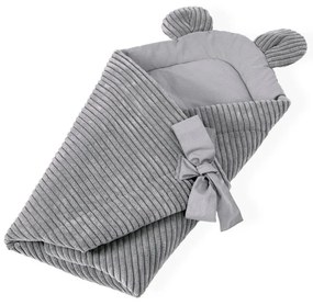 Sivá menčestrová detská zavinovačka 35x65 cm – Meowbaby