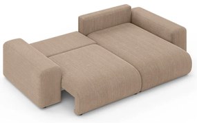 Béžová menčestrová rozkladacia rohová pohovka s úložným priestorom (variabilný roh) Luma – Ropez