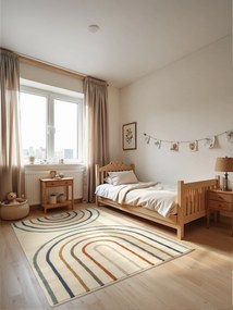 Hanse Home, Detský koberček Adventures 106212 Cream Multicolor, 120x170, biela, detská izba