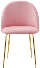 Jedálenská stolička FARGO zamatová, zlatá / ružová