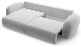 Svetlosivá zamatová rozkladacia/s úložným priestorom rohová pohovka Tonale – Cosmopolitan Design