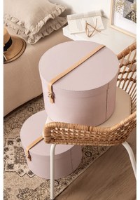 Svetloružové kartónové úložné boxy v súprave 2 ks s vekom/dekoratívne ø 37,5x25 cm Rut Restore Paper Laminate – Bigso