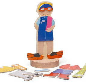 Bigjigs Toys magnetické obliekacie puzzle Športové aktivity