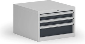 Závesný dielenský box k stolu G8, 3 zásuvky, 560 x 600 x 383 mm, grafit