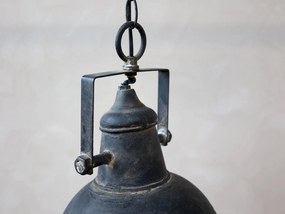 Industriálne čierné kovové závesné svetlo Fact - Ø24*26 cm