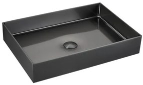 Umývadlo na dosku vo farbe gun metal SAT Aurum 55x38 cm bez prepadu SATAUR5538BGM, 1 ks