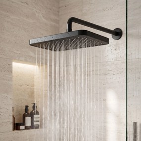 Rea Rea, obdĺžniková dažďová sprcha 380x210 mm, JS-032, čierna matná, REA-P0393