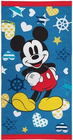 Plážová osuška Mickey Mouse - Disney - motív Nautical - 100% bavlna, froté s gramážou 320 g/m² - 70 x 140 cm