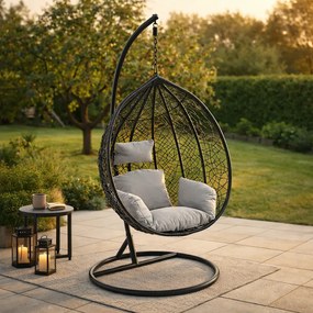 Závěsné houpací křeslo Houseland Mira L černé