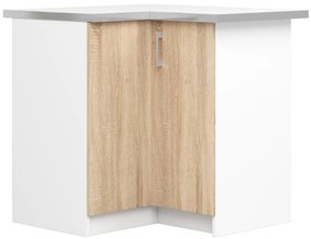 Kuchynská rohová skrinka Artus S90/90N s pultom Lima biela/dub sonoma