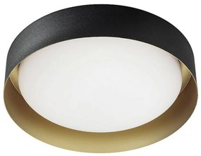 Stropné LED svietidlo Crew 2, Ø 33 cm čierne/zlaté