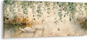 Obraz - Jazero, aquarel (120x50 cm)