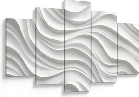 Obraz - 3D biele vlny (150x105 cm)