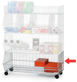 Drôtený stohovací kôš s kolieskami 900 x 430 x 310 mm