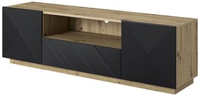 Stolík pod TV Asha 167 cm - artisan / čierny mat