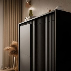 VYSOKÁ KOMODA RAYMOND 3D ČIERNA MATNÁ 103 cm