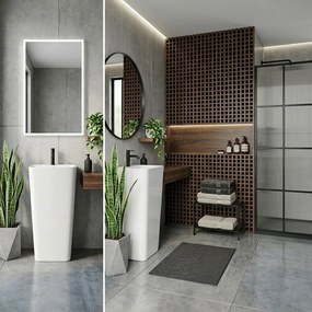 Rea Aris, voľne stojace umývadlo 440x375x830mm, biela lesklá, REA-U5637