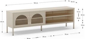 Krémový TV stolík 160x50 cm Diora – Marckeric