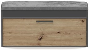 Botník (skrinka na topánky) Puntuable 1 (antracit + dub artisan). Akcia -19%. Vlastná spoľahlivá doprava až k Vám domov. 1132598