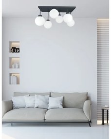 Prisadený luster DEA 6xE14/60W/230V čierna/biela