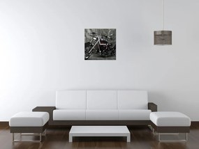 Gario Obraz s hodinami Tmavá motorka Rozmery: 30 x 30 cm