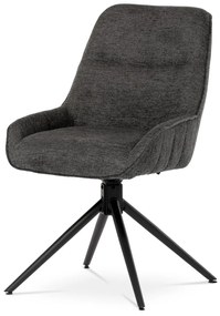 Autronic - Židle jídelní a konferenční, tmavě šedá látka, černé kovové nohy, otočná P90°+ L 90° s vratným mechanismem - funkce res - HC-535 GREY2 VÝP…