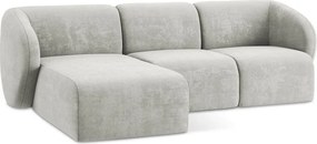 Svetlosivá ženilková rohová pohovka (ľavý roh/s leňoškou) Lani – Makamii