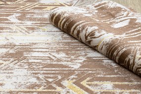 Moderný MEFE koberec B402 Vintage - Štrukturálny,  dve vrstvy  rúna tmavo-béžová