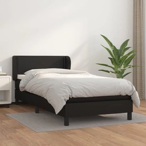 Boxspring posteľ s matracom čierna 100x200 cm umelá koža 3127235