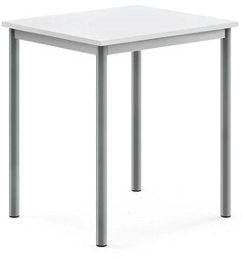 Stôl BORÅS, 700x600x760 mm, laminát - biela, strieborná