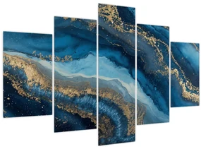 Obraz - Modrá mramorová abstrakcia (150x105 cm)