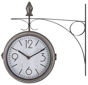 Nástenné hodiny ø 22 cm strieborné a biele ROMONT Beliani