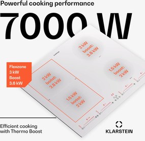 Klarstein Masterzone 60 Hybrid, indukčná varná doska, vstavaná, 4 flex zóny