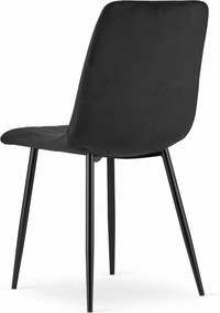 AKCIA Čierna zamatová stolička LAVA s čiernymi nohami II. trieda