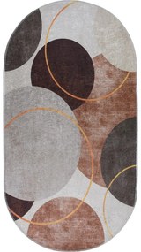 Umývateľný koberec v hnedo-krémovej farbe 80x120 cm Oval – Vitaus
