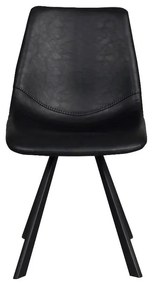 Čierna jedálenská stolička s čiernymi nohami Rowico Alpha