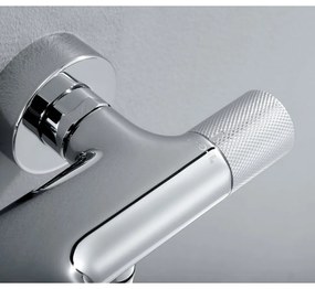 Nástenná vaňová batéria v lesklej striebornej farbe (2 výstupy) Solaris – Sapho