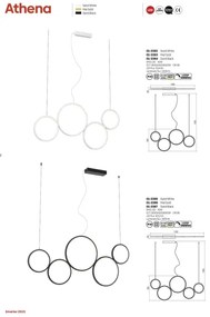 Redo 01-3384 - LED Stmievateľný luster na lanku ATHENA LED/40W/230V CRI98 čierna