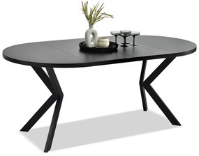 Rozkladací jedálenský stôl CLOUDE čierny + čierne nohy