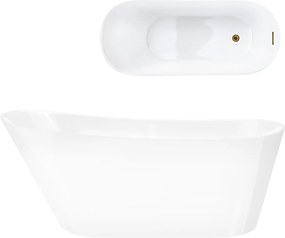 Voľne stojaca vaňa Corsan Estella 160 x 74 cm Korok klik-klak Medený